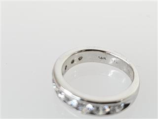 14K White Gold APX 1 CTW Genuine Round Diamond Wedding Band Ring Sz 4